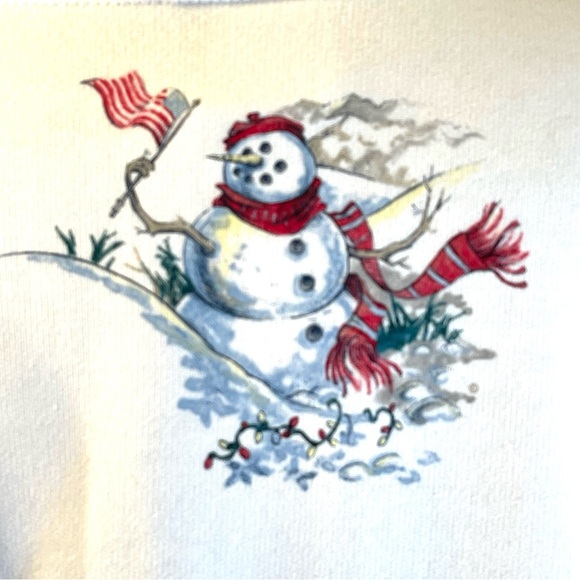 Christmas Sweatshirt Vintage American Reflections Snowman Vintage 90s - Picture 5 of 10